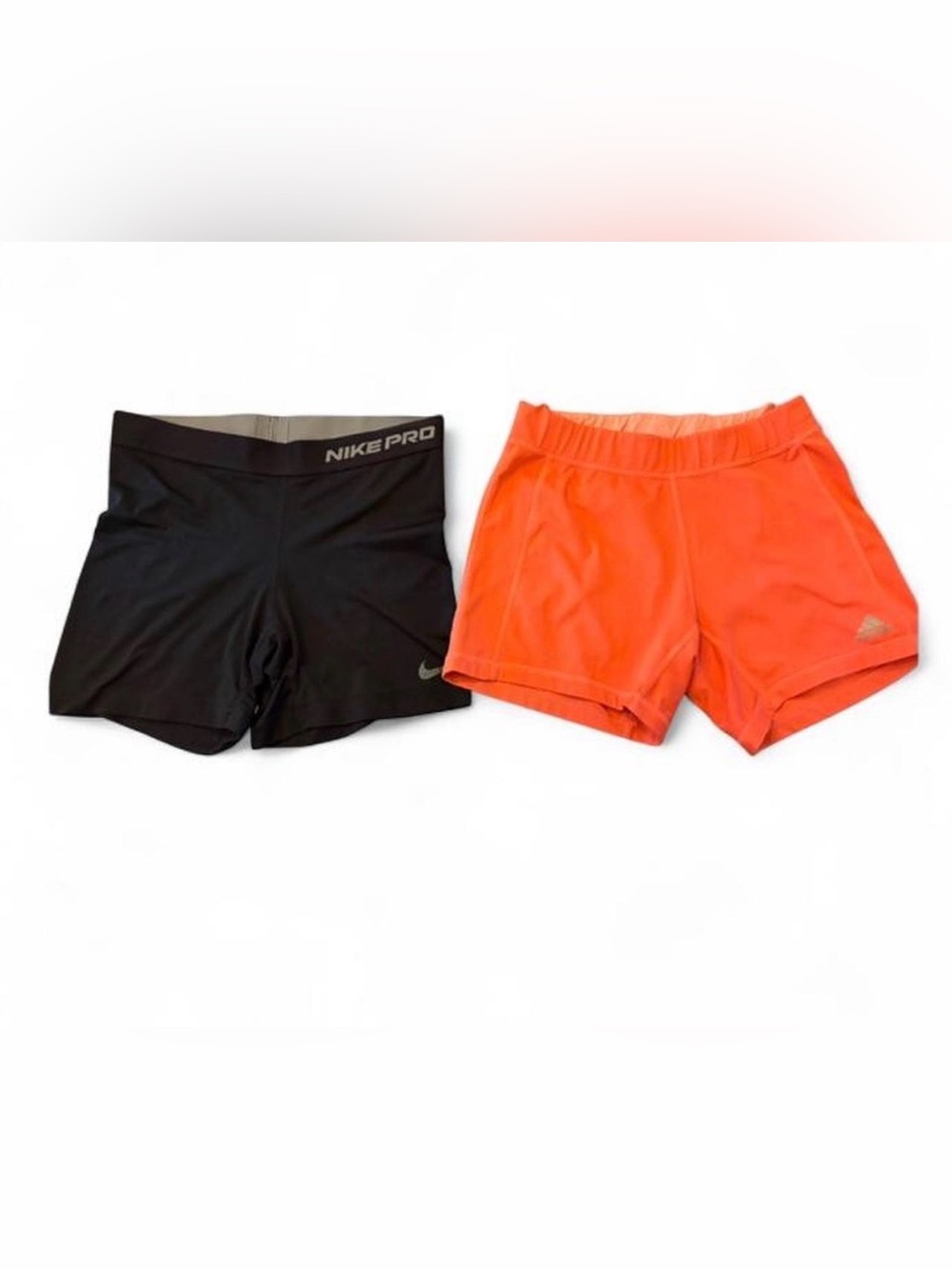 Shorts lot (2) hot pink adidas & black nike athletic shorts stretchy gym attire